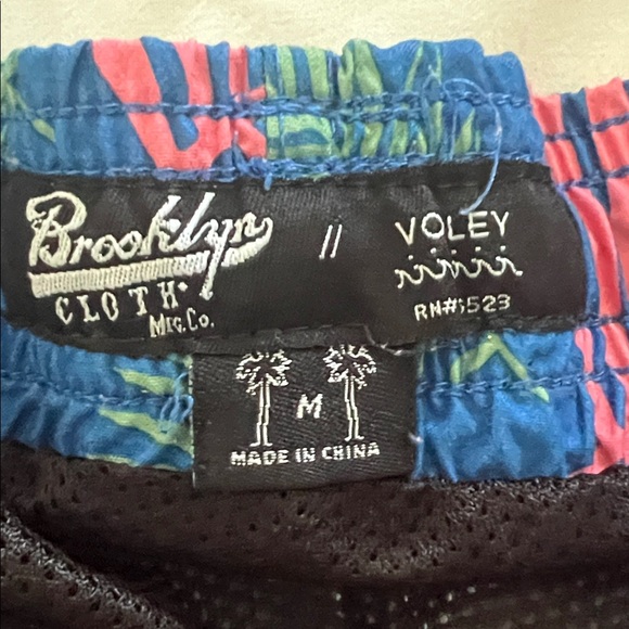 Brooklyn Cloth Mens Medium Blue & Pink Tropical Swim/Athletic Shorts - Picture 4 of 5